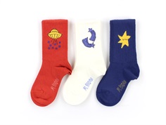 Mini Rodini socks red/blue multi ufo (3-pack)